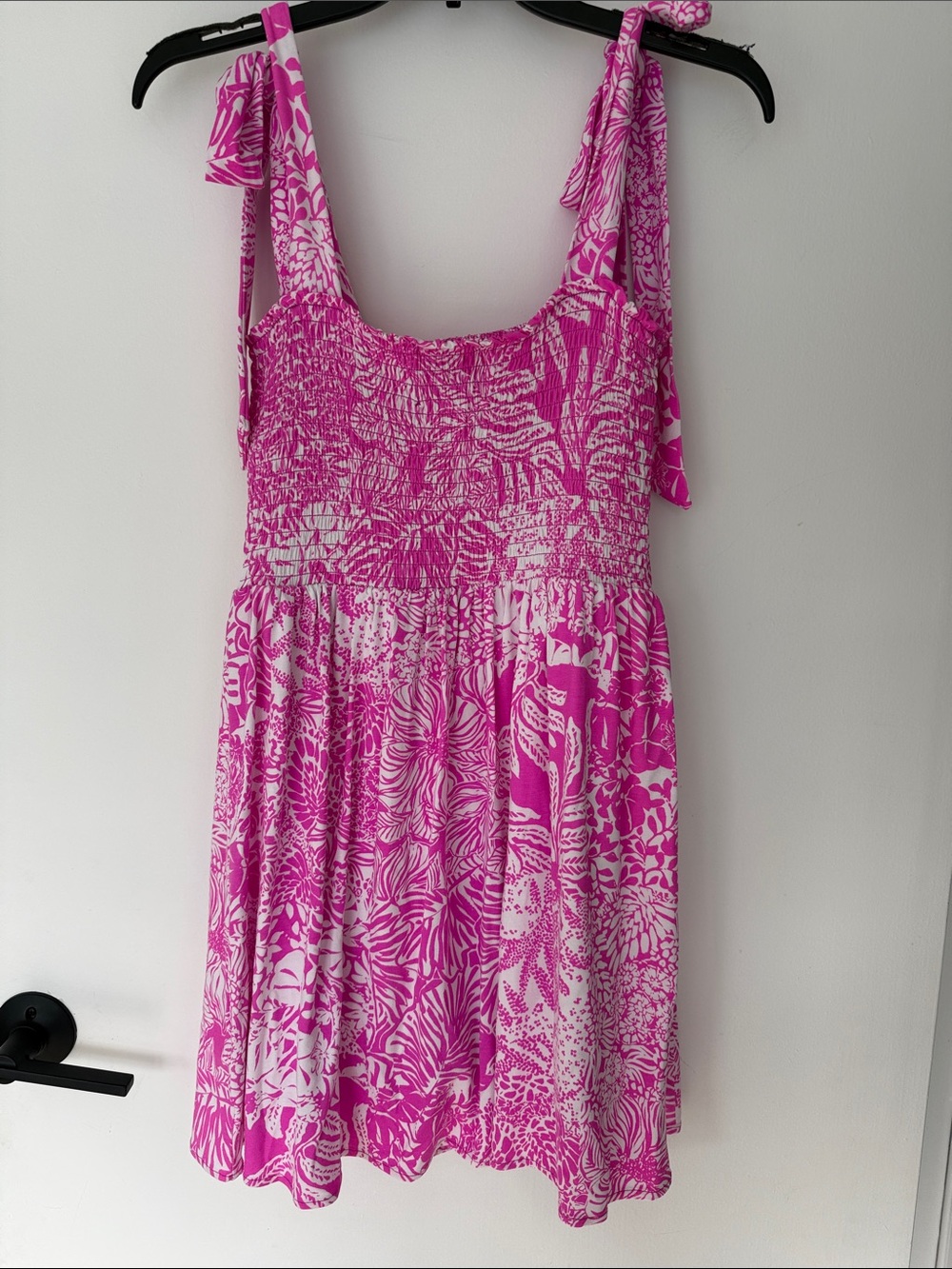 Lilly Pulitzer Hot Pink & Magenta Smocked Dress - Picture 3 of 4